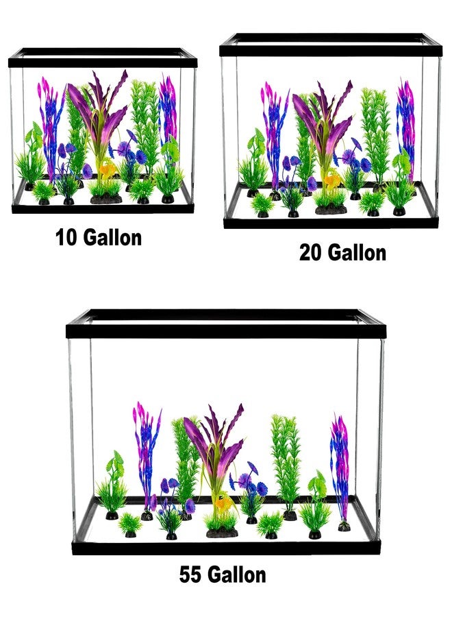 UNEAK Aquarium Plastic Plant Fish Tank XXL Decorations Medium/Large Resin Artificial Plants Flower Ornament Beta Goldfish Decoration Ornaments Freshwater & Saltwater Décor (Mix) - Image 5